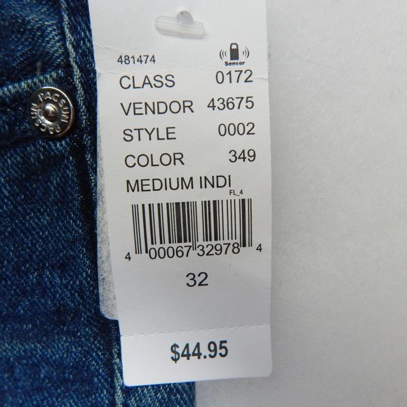 PacSun Skinny Cut Off Ribbed Denim Jean Shorts Medium Indigo Size 32 - Picture 6 of 9